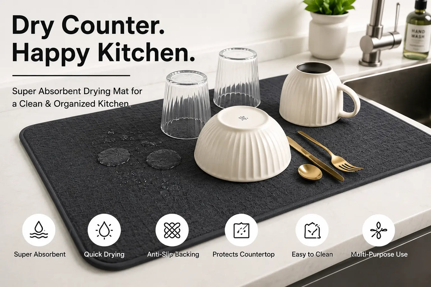 Shopexprs - Water Absorbent Mat for Kitchen (1+1 FREE)