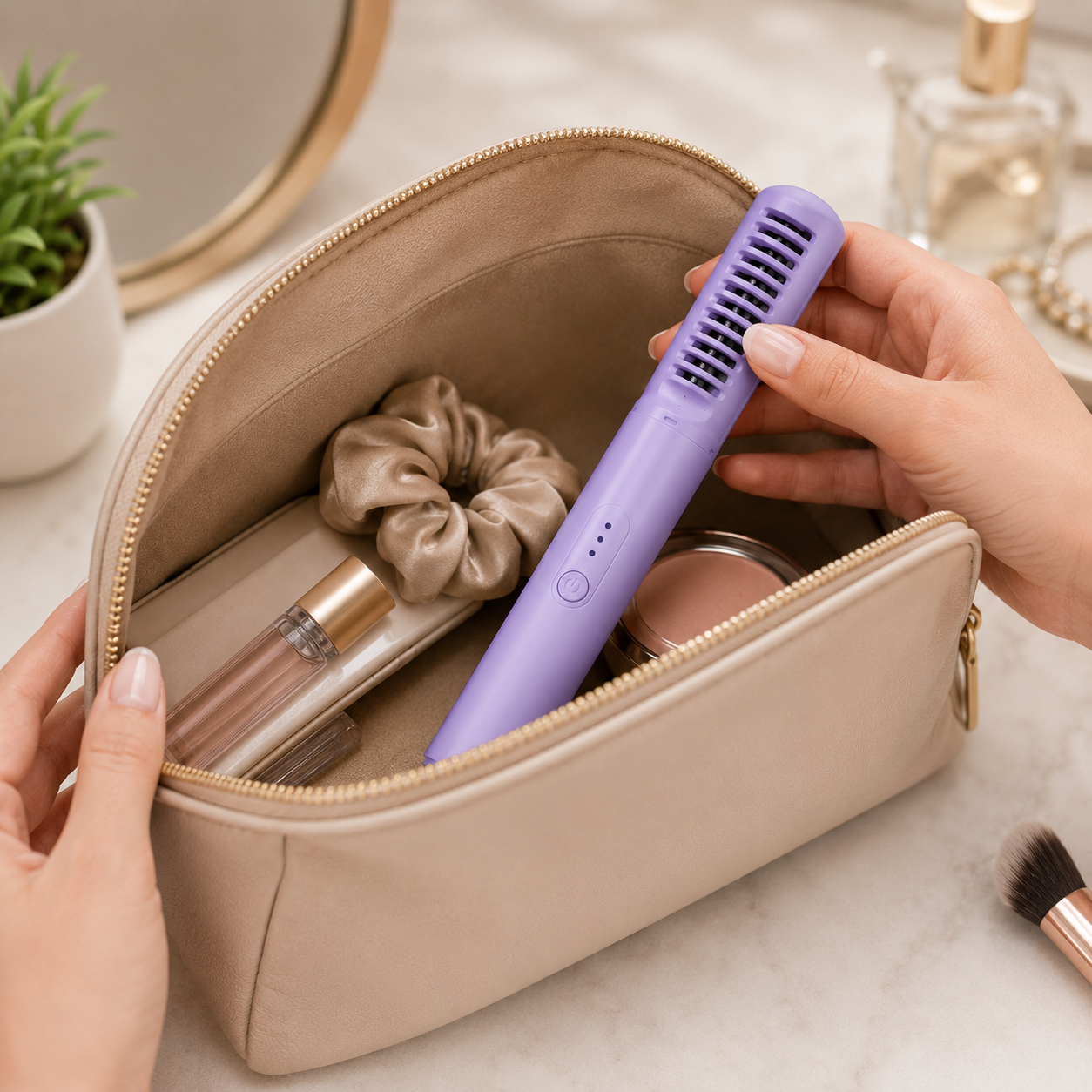Shopexprs - Compact Hair-Comb Straightener